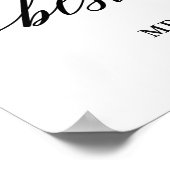 Poster Calligraphie Best Day Ever 4 Mariage photo (Coin)