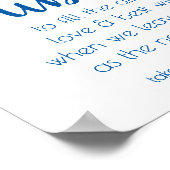 Poster Calligraphie bleu classique | Mariage d'envoi par  (Coin)