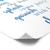 Poster Calligraphie bleu classique | Panneau Script de la (Coin)