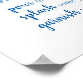 Poster Calligraphie bleu classique | Panneau Script de la (Coin)