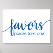 Poster Calligraphie bleu classique | Script Favoriser le  (Devant)