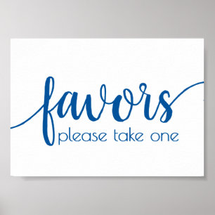 Poster Calligraphie bleu classique   Script Favoriser le 