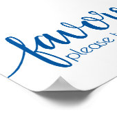 Poster Calligraphie bleu classique | Script Favoriser le  (Coin)