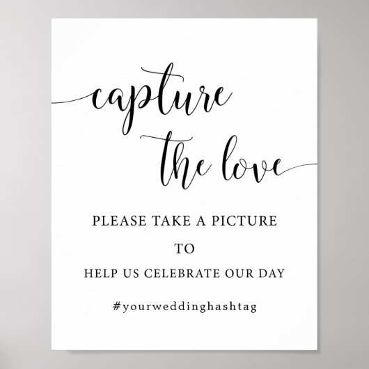 Poster Calligraphie Capture Le Hashtag Mariage Amour (Devant)