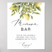 Poster Calligraphie citron Fête des mariées barre Mimosa (Devant)