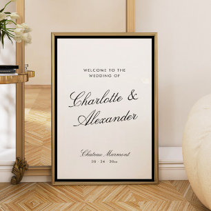 Poster Calligraphie classique Vieux Mariage d'argent