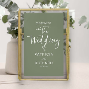 Poster Calligraphie de mariage moderne simple Bienvenue