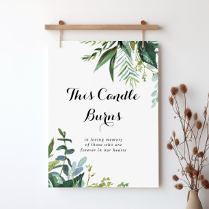 Poster Calligraphie de verdure Ce panneau de bougie allum