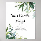 Poster Calligraphie de verdure Ce panneau de bougie allum (Devant)