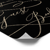 Poster Calligraphie d'or romantique | Black Guest Book Si (Coin)