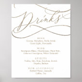 Poster Calligraphie d'or romantique Boire Menu Signer (Devant)