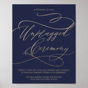 Poster Calligraphie d'or romantique Cérémonie de débranch