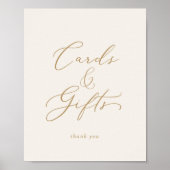 Poster Calligraphie dorée délicate | Cartes et cadeaux cr (Devant)