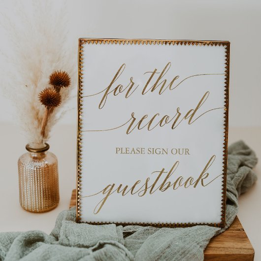 Poster Calligraphie dorée élégante pour le panneau de reg