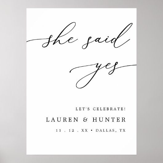 Poster Calligraphie Du Budget Elle A Dit Oui Parti Engage (Devant)