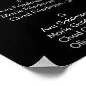 Poster Calligraphie du Sud Siège alphabétique noir (Coin)