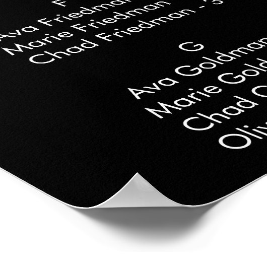 Poster Calligraphie du Sud Siège alphabétique noir (Coin)