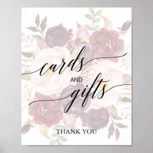 Poster Calligraphie Élégante Cartes & Cadeaux Floraux D