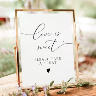 Poster Calligraphie Élégante L'Amour Est Un Dessert Sucré
