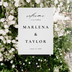 Poster Calligraphie élégante Simple Mariage Bienvenue