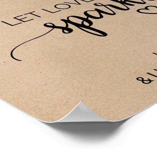 Poster Calligraphie Faux Kraft Simple Laisser l'amour éti (Coin)