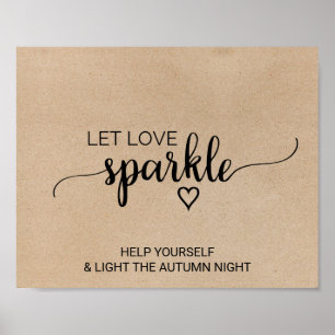Poster Calligraphie Faux Kraft Simple Laisser l'amour éti