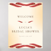 Poster Calligraphie Feuille D'automne Bienvenue à la Mari (Devant)