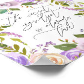 Poster Calligraphie florale violette Citation secrète d'i (Coin)