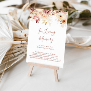 Poster Calligraphie Flore gracieuse en signe de mémoire a
