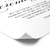 Poster Calligraphie Formelle Noire Cérémonie Débranchée (Coin)