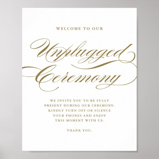 Poster Calligraphie Formelle Or Cérémonie Débranchée (Devant)