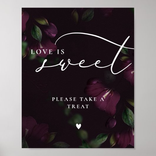 Poster Calligraphie gothique mauve L'amour est Mariage do (Devant)
