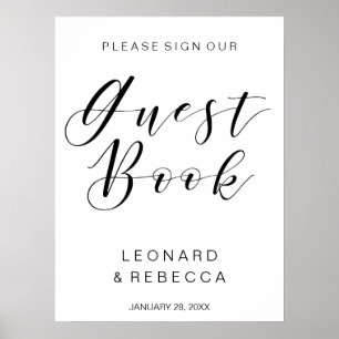 Poster Calligraphie GUEST LIVRE mariage signe