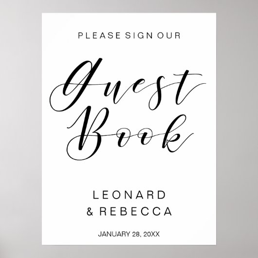 Poster Calligraphie GUEST LIVRE mariage signe (Devant)