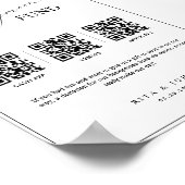 Poster Calligraphie Honeymoon Fund Cash QR Code Mariage (Coin)