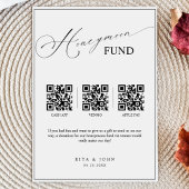 Poster Calligraphie Honeymoon Fund Cash QR Code Mariage