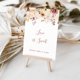 Poster Calligraphie L'amour floral gracieux est signe dou