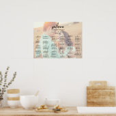 Poster Calligraphie lunaire | Diagramme de siège photo dé (Cuisine)