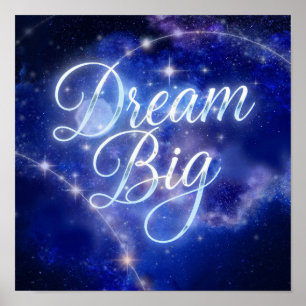 Poster Calligraphie magique "Dream Big" - Sparkl céleste