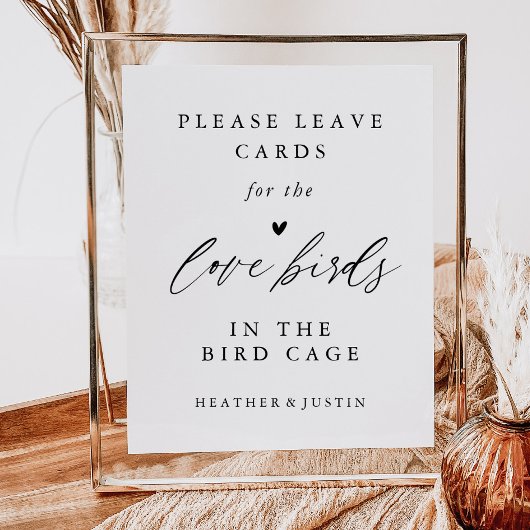 Poster Calligraphie Mariage Bird Cage Cartes de mariage S