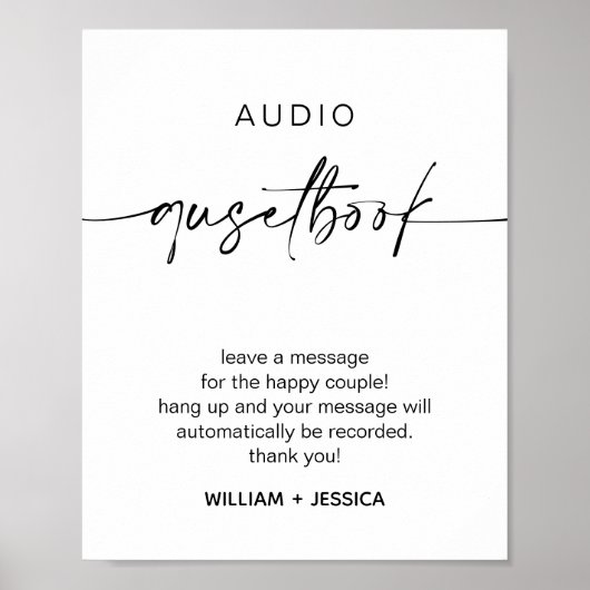 Poster Calligraphie Mariage Téléphone Guides (Devant)