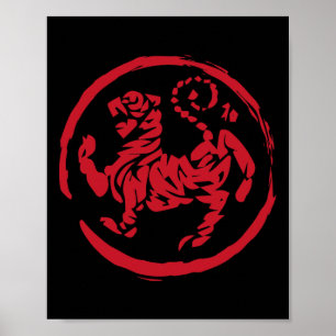 Poster Calligraphie Martial Arts Année Tigre Symbole Kara