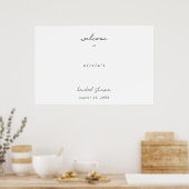 Poster Calligraphie Minimaliste Bienvenue à la Baby Showe (Cuisine)