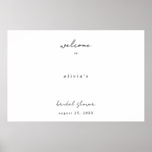 Poster Calligraphie Minimaliste Bienvenue à la Baby Showe