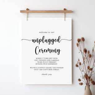 Poster Calligraphie minimaliste - Cérémonie débranchée