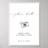 Poster Calligraphie minimaliste Mariage de cabine photo (Devant)