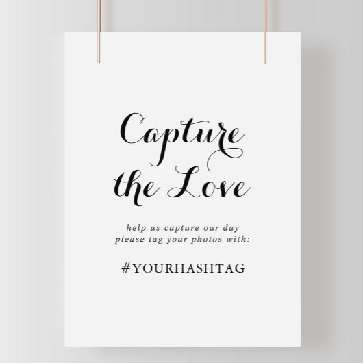 Poster Calligraphie moderne Capter l'amour Hashtag