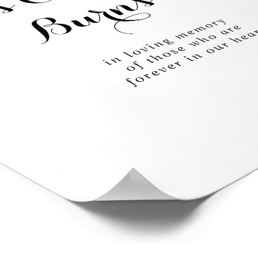 Poster Calligraphie moderne Ce panneau de bougie brûle (Coin)