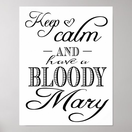 Poster Calligraphie moderne Conserver le calme Bloody Mar (Devant)