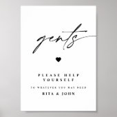 Poster Calligraphie moderne Gents Salle de bain Mariage S (Devant)